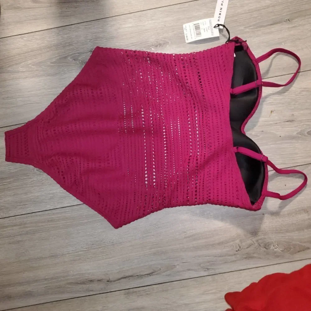 ROBIN PICCONE Women's ONE PIECE PERLA V-NECK SWIMSUIT SIZE 6